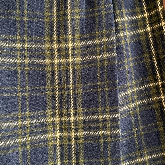 Vintage 90s GAP Mini Skirt Wrap Tie Front Wool Plaid Blue Green Fairy Whimsigoth - Picture 6 of 8